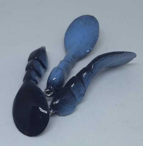 Waggerbait™  Craw Tails - Black / Blue - The Ugly Pike Bait Co.