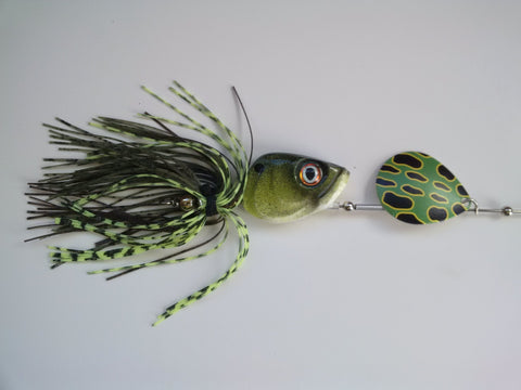 1/2 ounce Pond Scum - Green Frog blade - The Ugly Pike Bait Co.