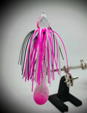 Smashed Head  Waggerbait™ swim jig - Pink / White - The Ugly Pike Bait Co.