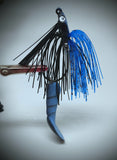 Smashed Head  Waggerbait™ swim jig - Black / Blue - The Ugly Pike Bait Co.
