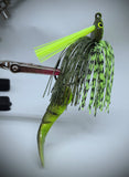 Smashed Head  Waggerbait™ swim jig - Chartreuse Craw - The Ugly Pike Bait Co.