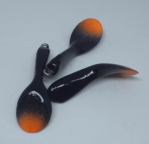 Waggerbait™ Tails - Black / Orange - The Ugly Pike Bait Co.
