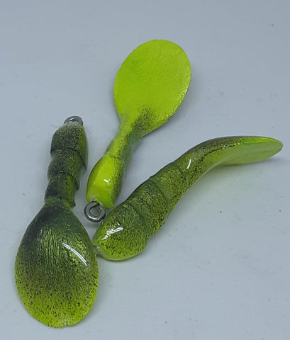 Waggerbait™ Craw Tails - Chartreuse Craw - The Ugly Pike Bait Co.