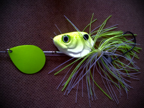 3/4 ounce Chartreuse / White with chartreuse blade - The Ugly Pike Bait Co.