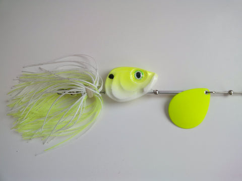 1/2 ounce Chartreuse / White - Chartreuse blade - The Ugly Pike Bait Co.